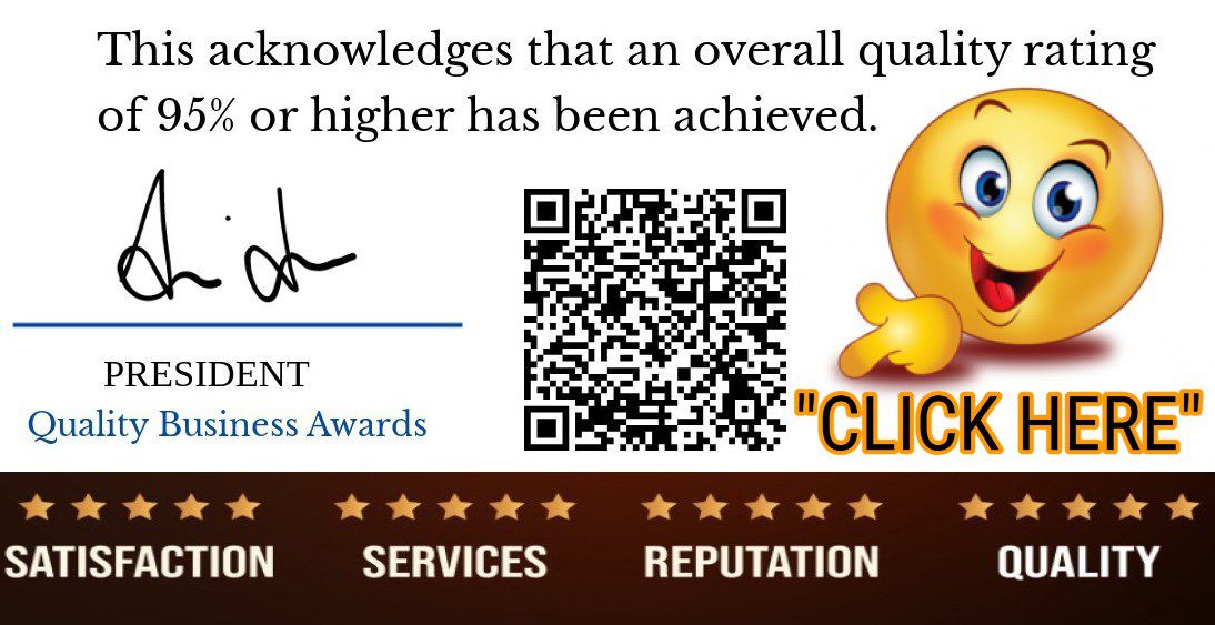 A certificate with a QR code and a gold award seal.
