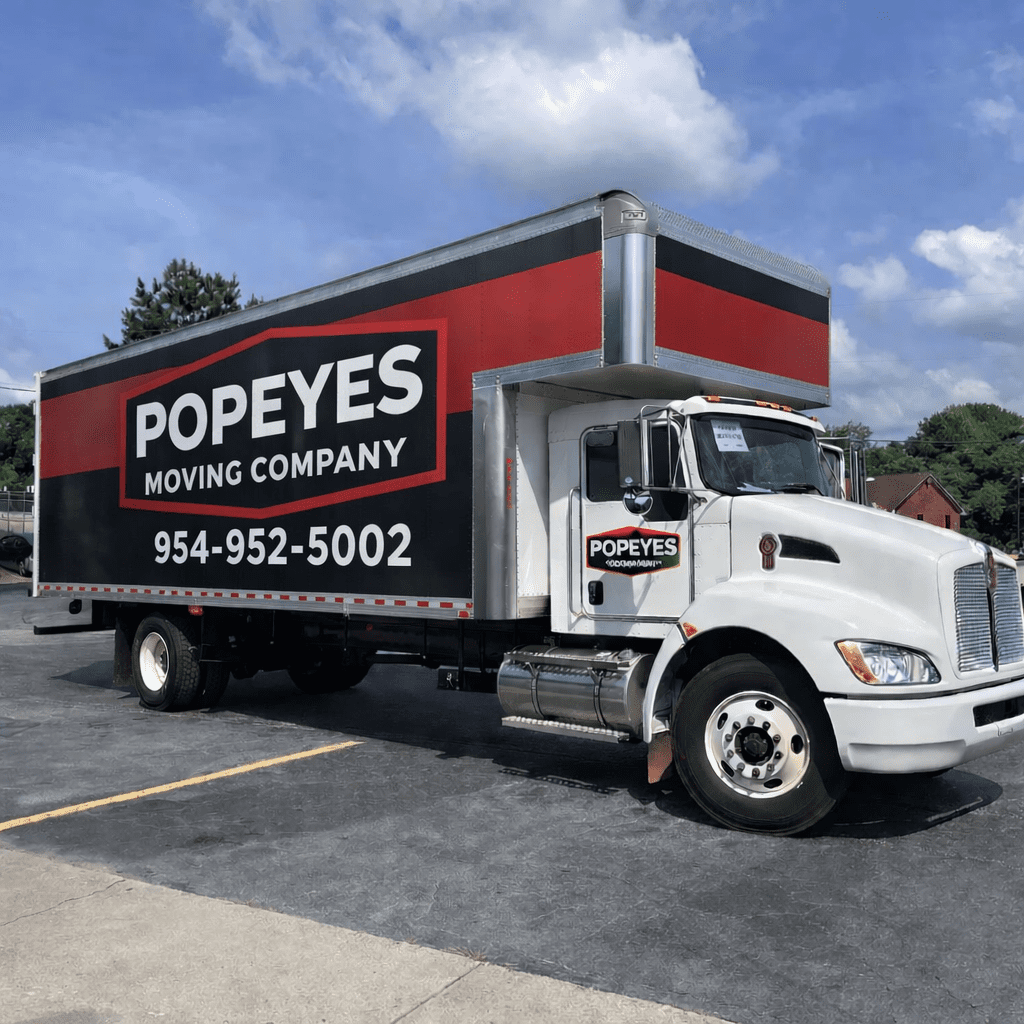 Popeye's Moving Company truck available for South Florida moves