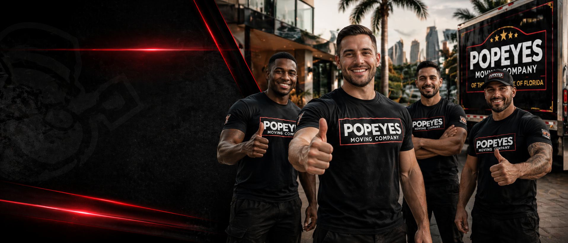 Popeye's Moving Company crew ready to help South Florida moving customers